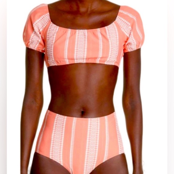 New lemlem Lucia Pouf Crop Bikini Top and Bikini Bottom size Large - Picture 2 of 11